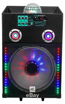 NYC Acoustics N15BR 15 600w Rechargeable Powered Bluetooth Party Speaker w Mic