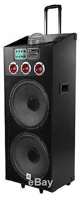 NYC Acoustics N215B Dual 15 800w Home Theater LED Party Speaker withBluetooth+Mic