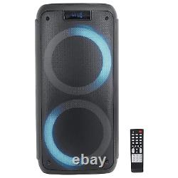 Norcent Dual 6.5 Portable Party Bluetooth Speaker with Sound-Activated Lights