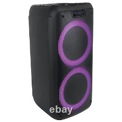 Norcent Dual 6.5 Portable Party Bluetooth Speaker with Sound-Activated Lights