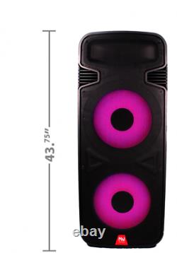 Nutek Mega Pro Super Bass Party DJ Karaoke 2x15 Speaker LED Bluetooth USB