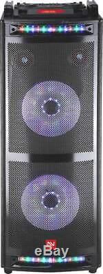 Nutek PS-92129 Bluetooth Party DJ Speaker with Lights 2x12 (Dual 12 Inch) BT
