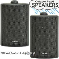 Outdoor Bluetooth Speaker Kit 4x Black Karaoke/Stereo Amp Garden BBQ Parties