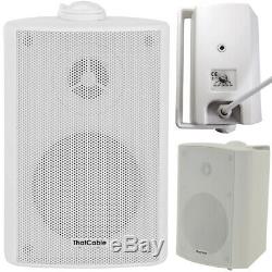 Outdoor Bluetooth Speaker Kit 4x White Karaoke/Stereo Amp Garden BBQ Parties
