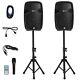 Pa Speaker System Portable Bluetooth Dj Party 2 Tripod Stands Microphone