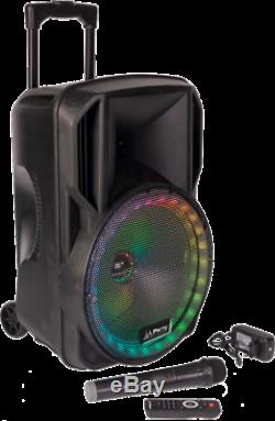 PLS 12 500w Portable PA Bluetooth Active Speaker System 2 Wireless Mic Karaoke