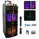 Portable Bluetooth Dual 12 Dj Pa Party Speaker With Led Lights Mic Usb/sd