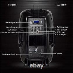 PRORECK Party 12 Inch Powered Speaker DJ System 1000W 2-Way PA Speaker Combo Set