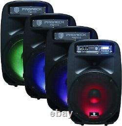 PRORECK Party Powered DJ Speaker System 15-Inch 2000W Bluetooth Portable System