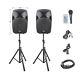 Proreck Portable 12 Inch 1000w 2-way Powered Pa Speaker System Bluetooth/usb/led