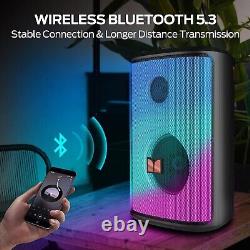 Party Bluetooth Wireless Speaker Aurio Stereo Outdoor Changing Lights Loud 80W