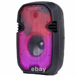 Party Rave LED Light 8 Powered Bluetooth Speakers Pair w Partymix DJ Controller
