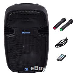 Portable 12 Bluetooth Speaker 600W Rechargeable Battery 2 Mic Party Karaoke Fun
