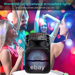 Portable 15'' Bluetooth Speaker Heavy Bass Sound Party DJ System withMic AUX FM