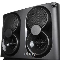 Portable BT Party Speaker Dual 10'' Subwoofer + 3'' Tweeter WithLED Disco Karaoke