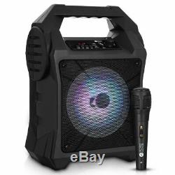 Portable Bluetooth Karaoke Machine Party Lights Mics LED Light Speaker Songs MP3