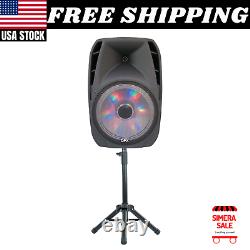 Portable Bluetooth Loud Speaker Party DJ 15 Inch Large Wireless w Mic & Stand
