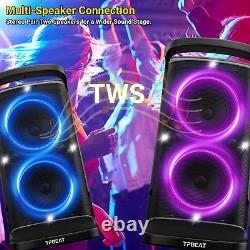 Portable Bluetooth Party Speaker 160W Peak Powerful Loud Sound Deep Bass Boombox