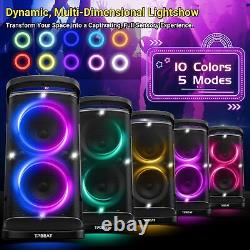 Portable Bluetooth Party Speaker 160W Peak Powerful Loud Sound Deep Bass W