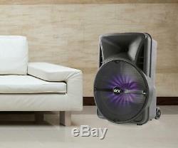 Portable Bluetooth Party Speaker Loud Wireless LED Multi Lights Bass On Wheels