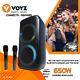 Portable Bluetooth Party Speaker Rechargeable, Dual 8 Woofers, Remote, 2 Mics