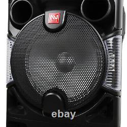 Portable Dual 10 Bluetooth Speaker Subwoofer Party DJ System Mic AUX FM