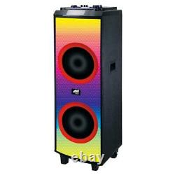 Portable Dual 12 inch Bluetooth Blaze Party Speakers with Full Glow Disco Lights