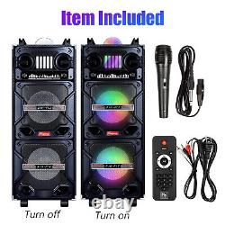 Portable Dual Woofer Speaker Party Bluetooth Speaker Audio Stereo Heavy Bass US