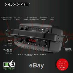 Portable Karaoke Machine Party Box Bluetooth/AUX/USB/SD Card Connectivity 2 Mics
