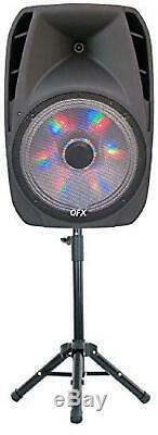 Portable Loud Speaker Bluetooth Party 15 Inch Wireless Microphone & Stand NEW