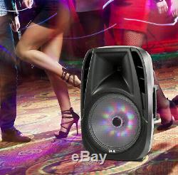 Portable Loud Speaker Bluetooth Party 7,500W 15 Inch Wireless Microphone &