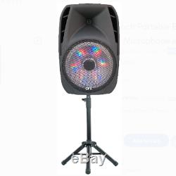 Portable Loud Speaker Bluetooth Party 7500W 15Inch Wireless Microphone and Stand
