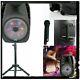 Portable Party Speaker Bluetooth Loud 15 In 7500 Watts Wireless Mic & Stand