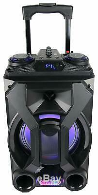 Portable Party Speaker Rechargeable Bluetooth FM Radio USB Karaoke LED Speakers