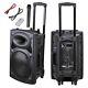Portable Rolling 12 Powered Dj Party Pa Speaker With Bluetooth Usb Remote Control