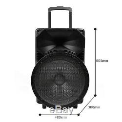 Portable Rolling 15 DJ Karaoke Party Bluetooth PA Speaker System withWireless Mic