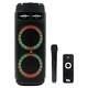 Powered Portable 2x6.5 Inch Party Karaoke Speaker Led Bluetooth, Mic & Remote