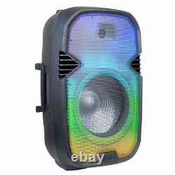 Pro 15 Portable Bluetooth Bass Outdoor Party Speaker w LED Lights & Microphone