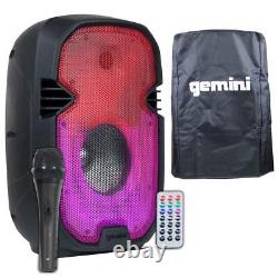 Pro 8 Portable Bluetooth Bass Outdoor Party Speaker w LED Lights & Microphone