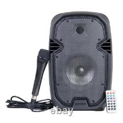 Pro 8 Portable Bluetooth Bass Outdoor Party Speaker w LED Lights & Microphone