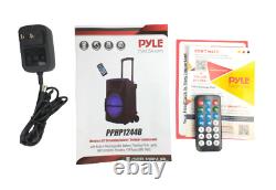 Pyle PPHP1244B, Portable Bluetooth PA and Party Speaker with Lights, Black