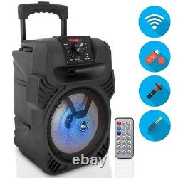 Pyle PPHP844B Portable Bluetooth Speaker System with Flashing Party Lights