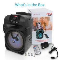 Pyle PPHP844B Portable Bluetooth Speaker System with Flashing Party Lights