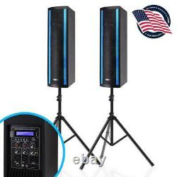 Pyle PS65ACT Portable Bluetooth Speaker System withMicrophone in Party lights