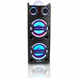 Pyle Portable Bluetooth Speaker System with Flashing Party Lights (Open Box)