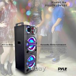 Pyle Portable Bluetooth Speaker System with Flashing Party Lights (Open Box)