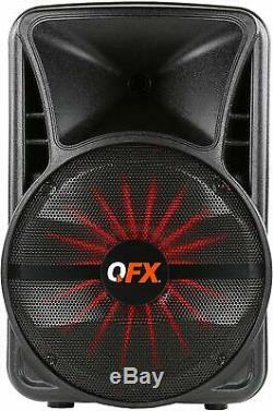QFX 12 Bluetooth FM Smart App Party Speaker PBX-12SM PA Wireless Mic Stand