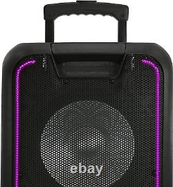 QFX PBX-100 Portable Rechargeable Bluetooth Speaker with LED Party Lights, Dual