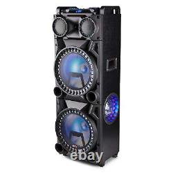 QFX, PBX-1215 Dual 12-inch Floorstanding Bluetooth Speaker with Party Lights