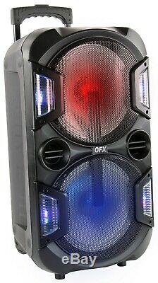 QFX PBX-210 2 x 10 Rechargeable Party Speaker +Bluetooth +USB/SD/FM/LED +Mic